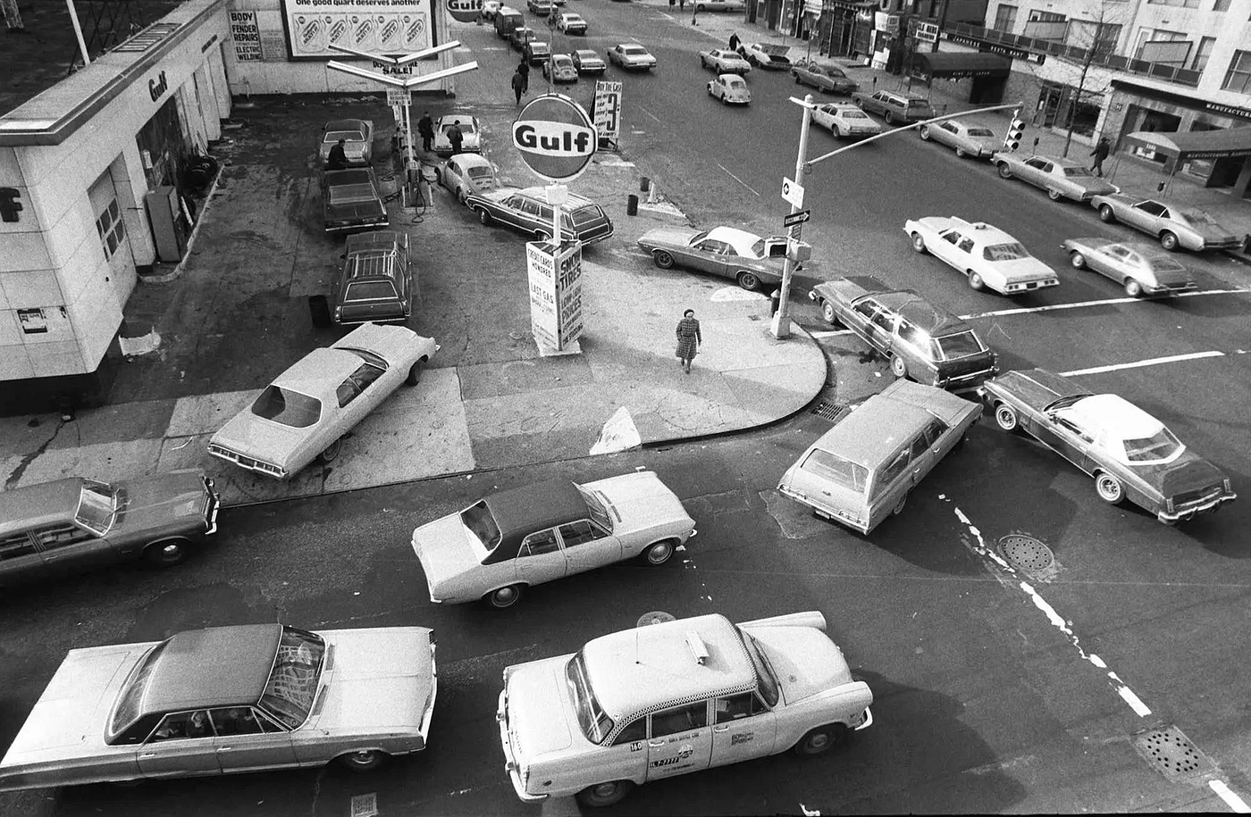 The 1973 oil embargo led to panic buying, and long lines at gas stations. While that isn’t likely now in the United States, the price shock is likely to reverberate through the economy. (Source)