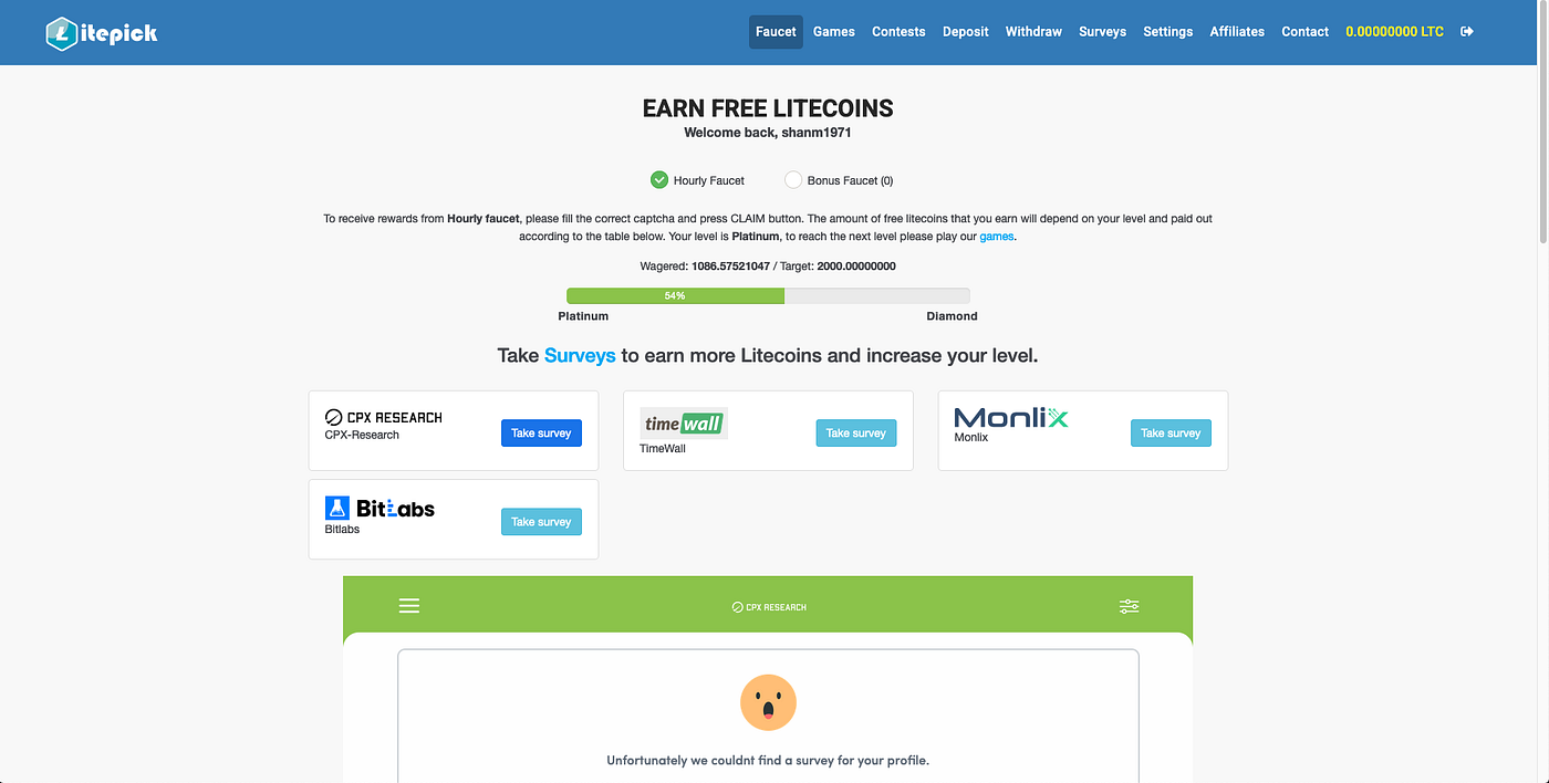 Litepick.io — Minimalist Litecoin Faucet and Gaming Site - Shannon McDowell  - Medium