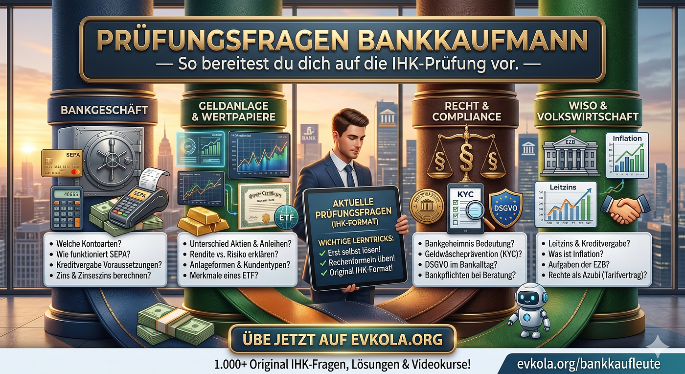 Title: Prüfungsfragen Bankkaufmann — So bereitest du dich auf die IHK-Prüfung vor