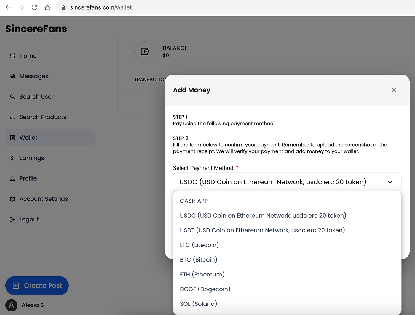 Crypto Payments for Creators. Unveiling SincereFans Crypto pyaments… | by OnlyFans  Alternatives | Medium