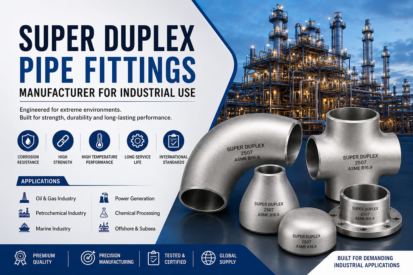 Why Industries Worldwide Choose a Reliable Super Duplex Pipe Fittings Manufacturer for Industrial…
