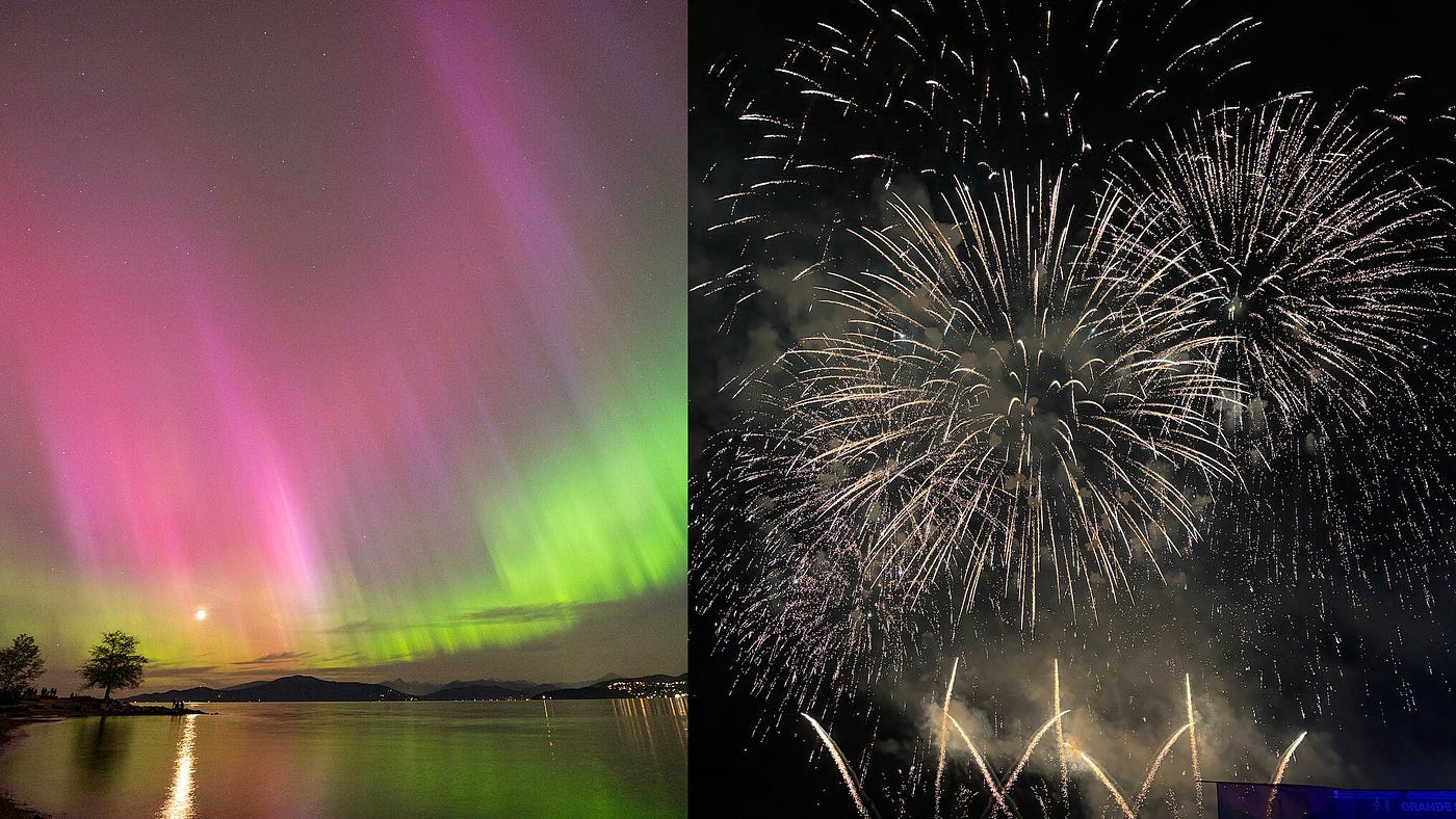 What has more power: Earth’s aurorae or fireworks shows?