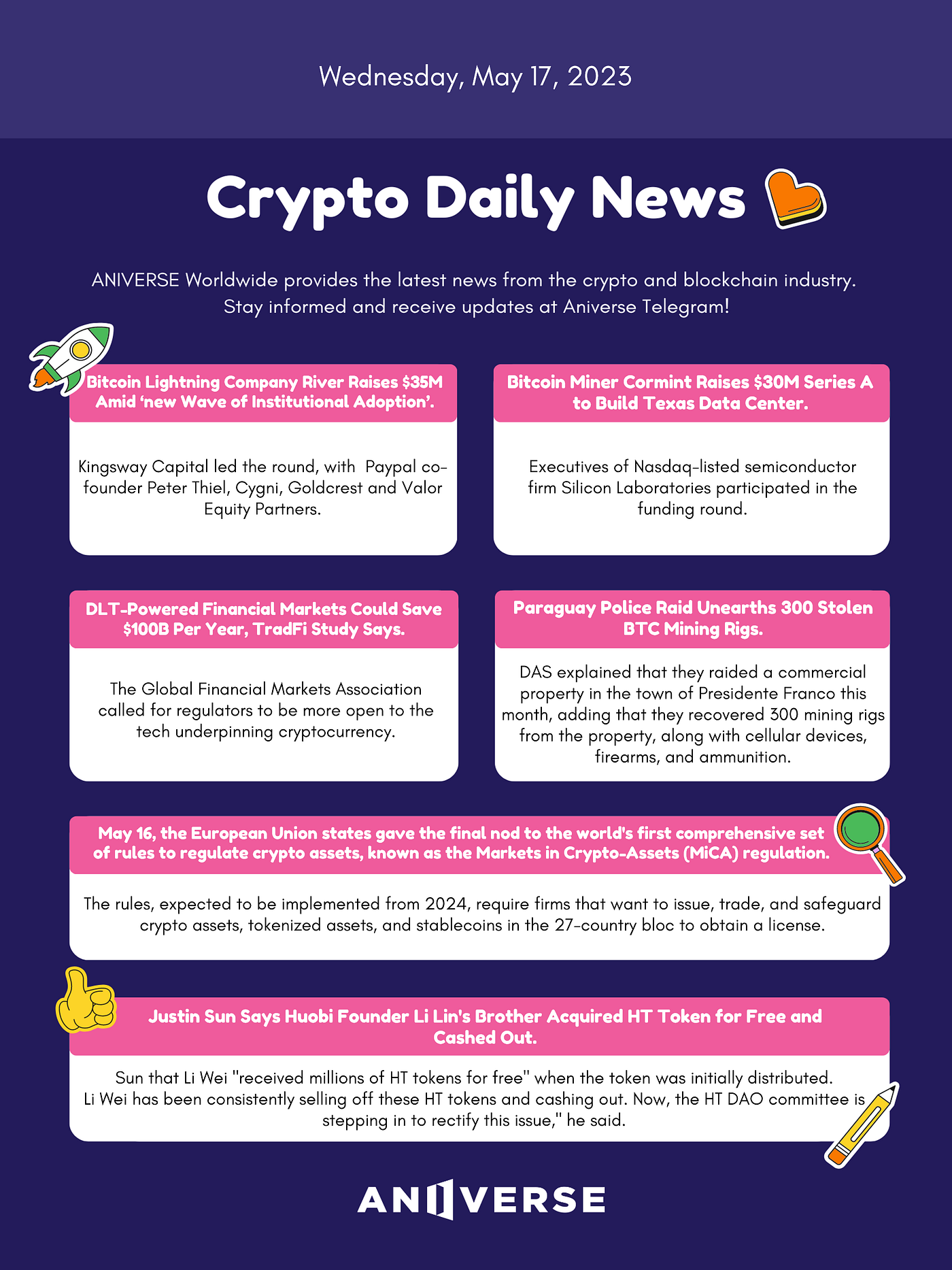 ANIVERSE Crypto Daily News_May 17, 2023 | by ANIVERSE | ANIVERSE | Medium