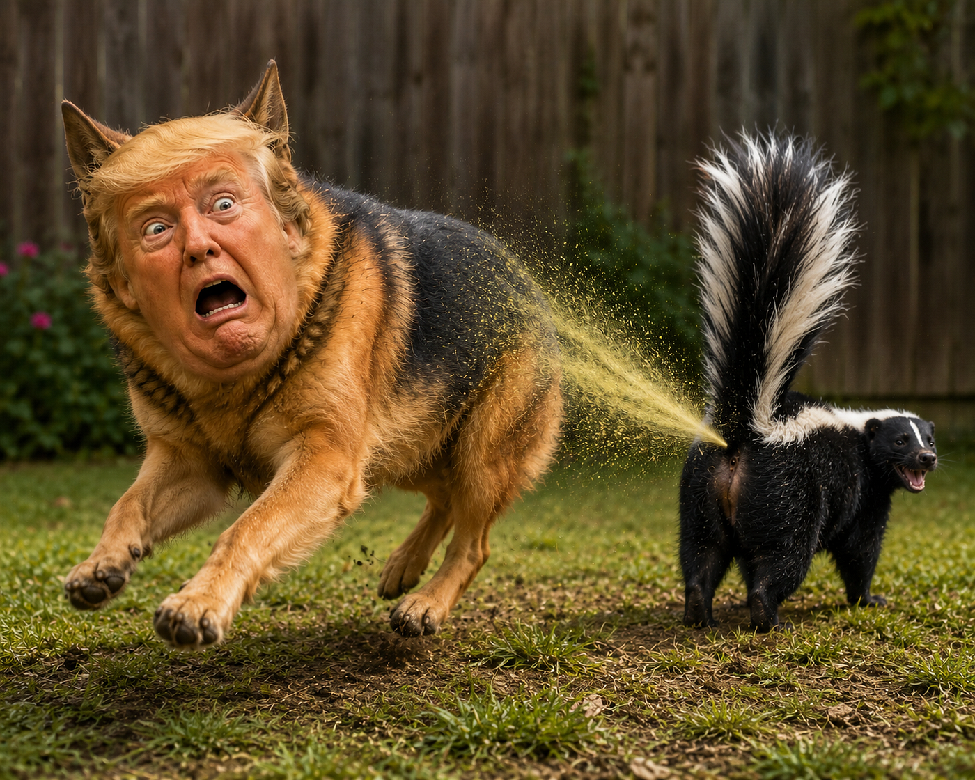 Sir Donald the Dumb: A Skunked Dog
