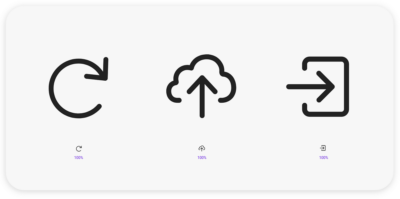 白色背景上的三个黑色线条艺术图像。 从左到右：一个开放式顺时针旋转箭头，一个向上指向云的箭头； 向右指向矩形的箭头。
