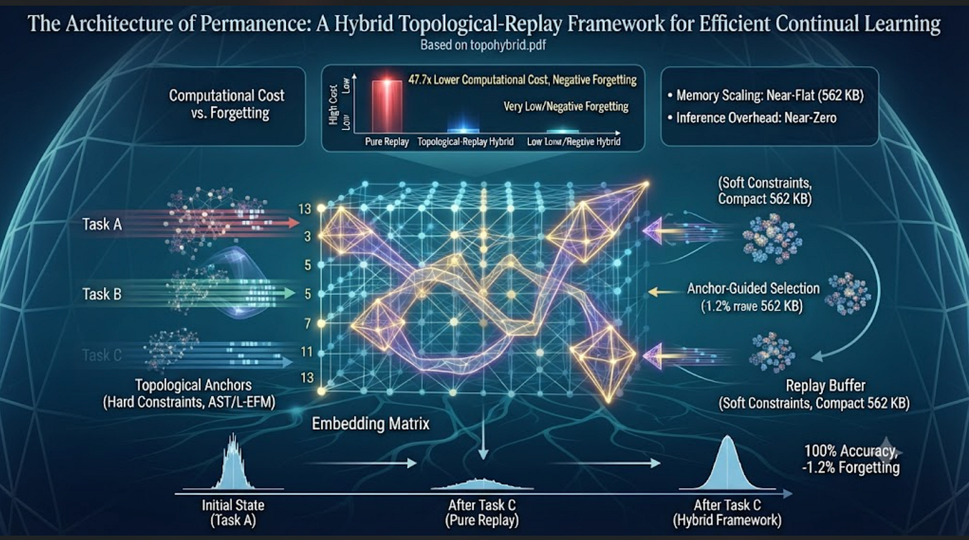 The Architecture of Permanence: A Hybrid Topological-Replay Framework for Efficient Continual…