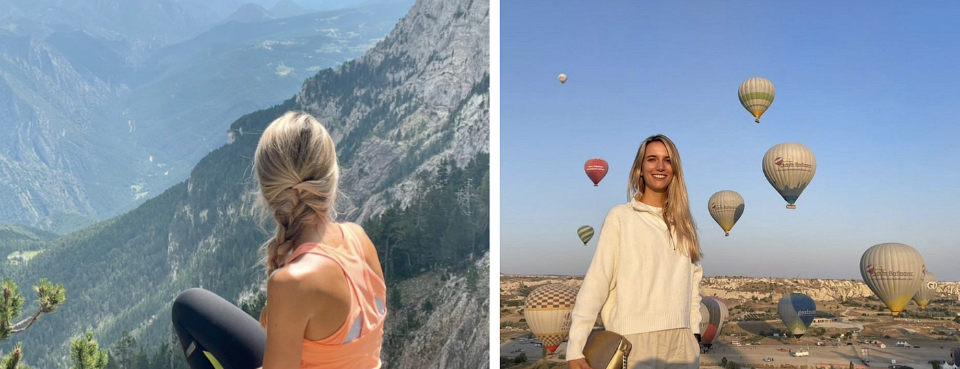 왼쪽 (스페인 피레네 산맥 트레킹). 오른쪽 (아름다운 카파도키아를 감상). 3년 동안 매일 15,000보 이상 걸으면 어떻게 될까요?