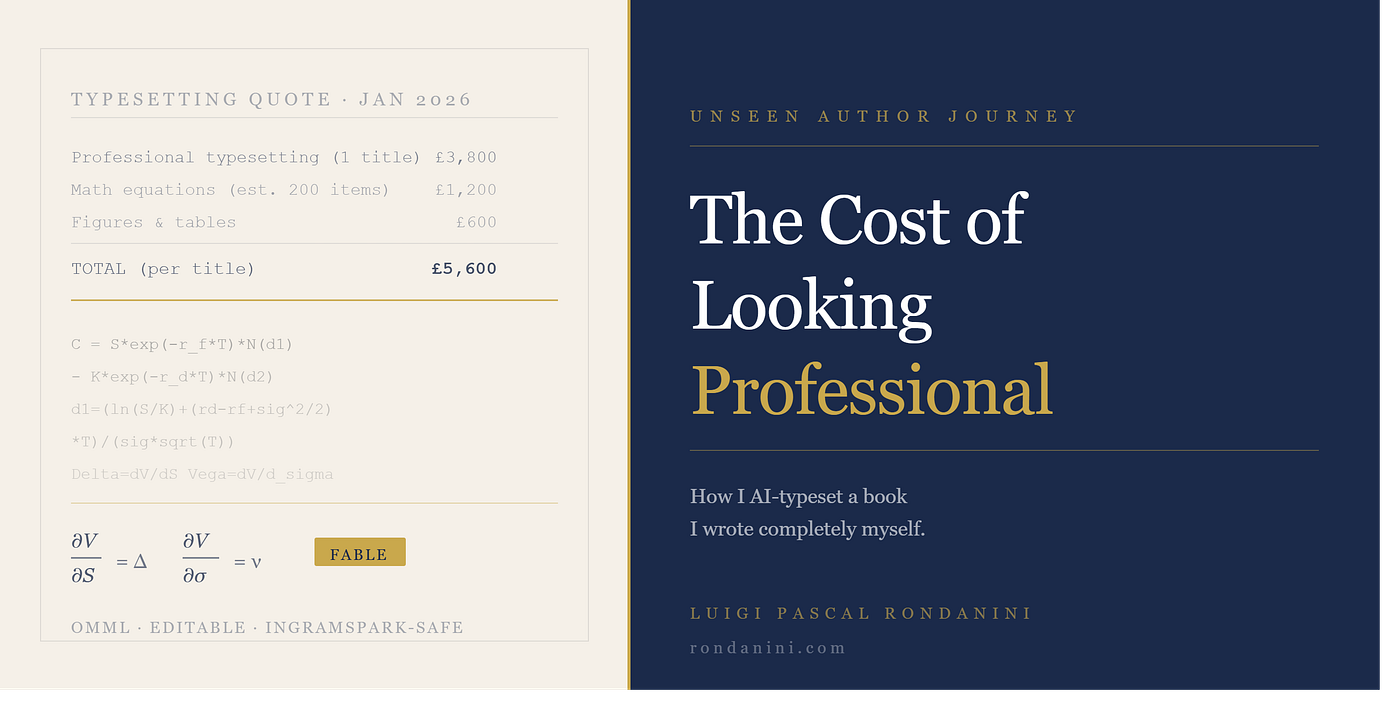 The Cost of Looking Professional: How I AI-Typeset a Book I Wrote Completely Myself