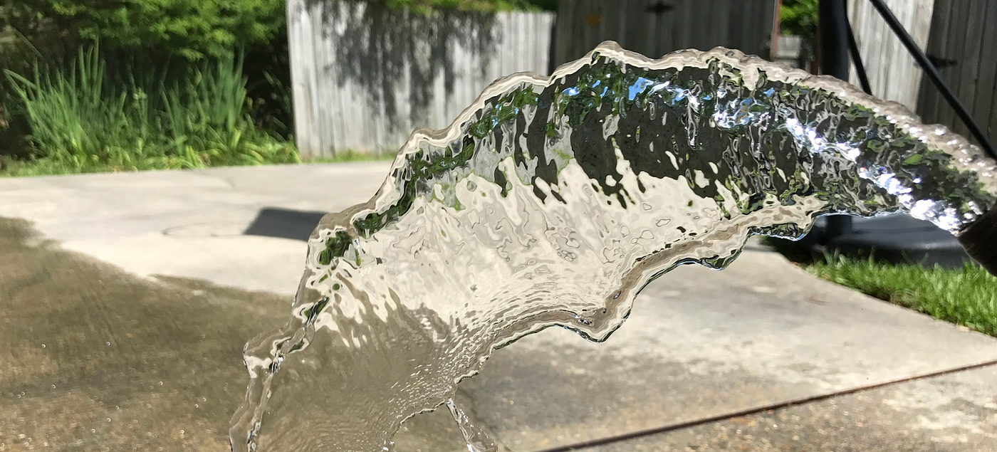 Yes, it’s water….from a hose. Image: Rhett Allain