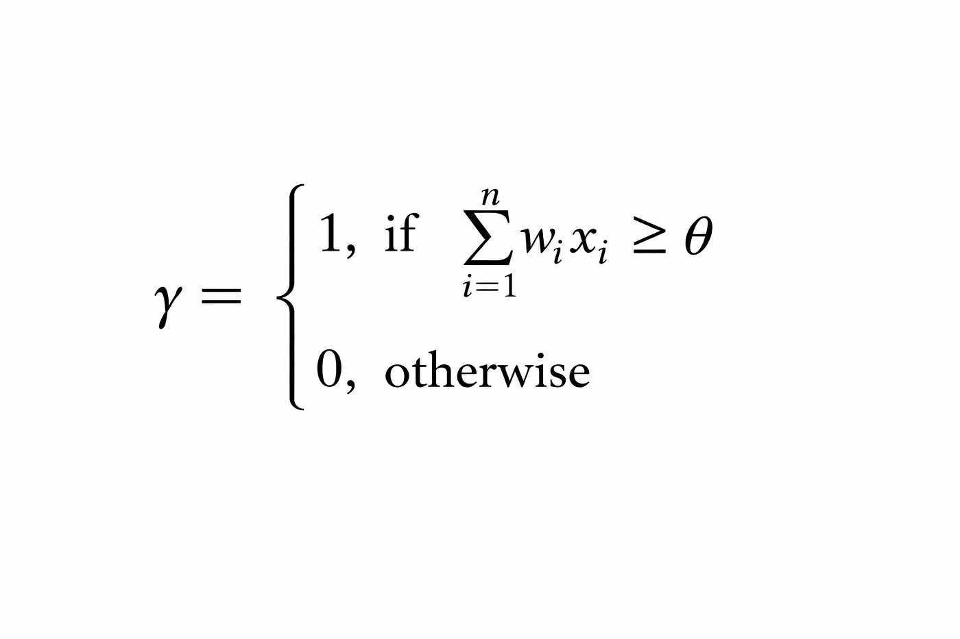 Mathematical Representation of Perceptron Activation Function