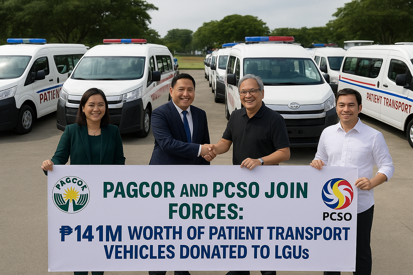 PAGCOR and PCSO Join Forces: ₱141M Worth of Patient Transport Vehicles Donated to LGUs