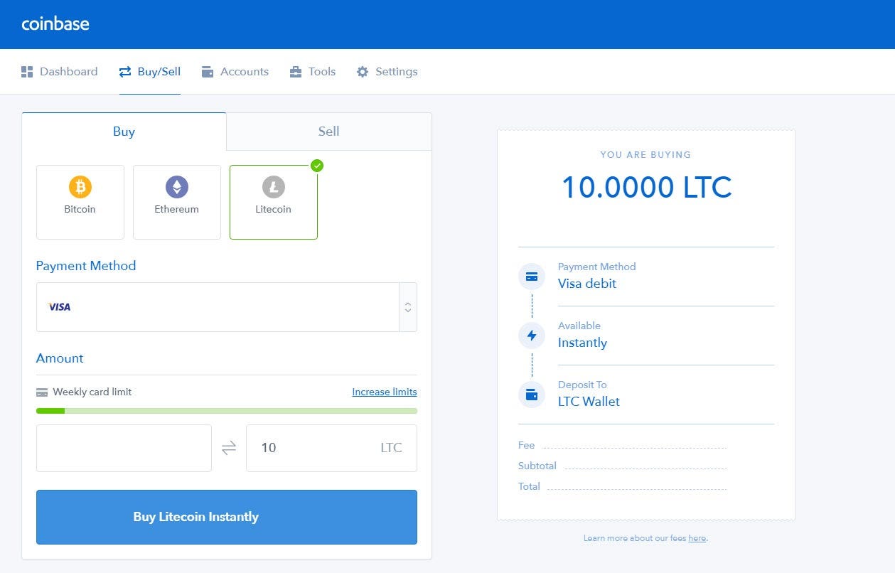 How to buy Litecoin and receive $10 of free coins | by CryptoGirl | Medium