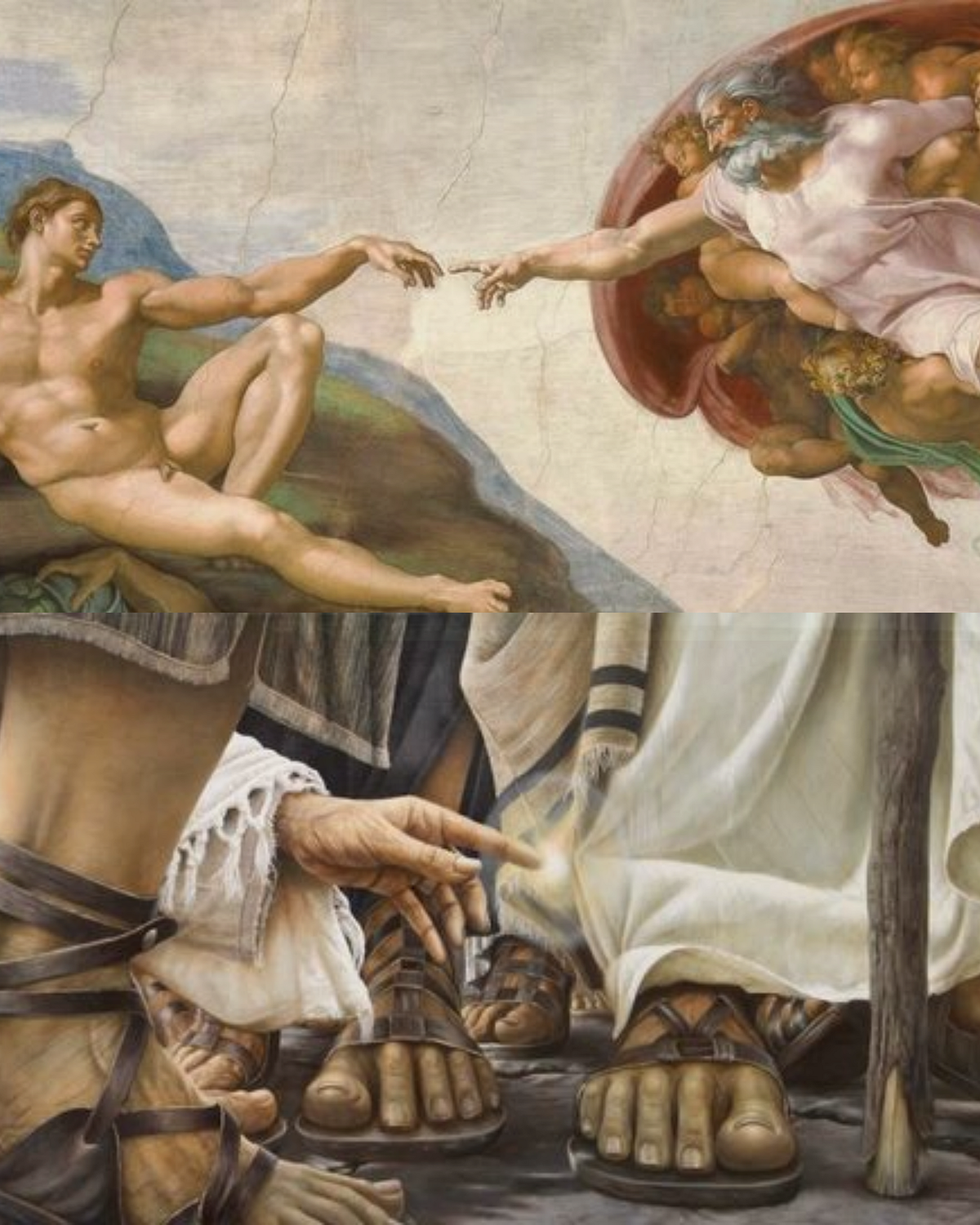 A recriação de Michelangelo e da hemorroíssa