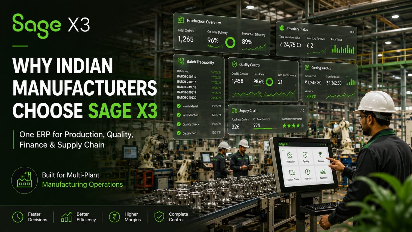 5 Reasons Sage X3 Is Best ERP for Indian Manufacturers
