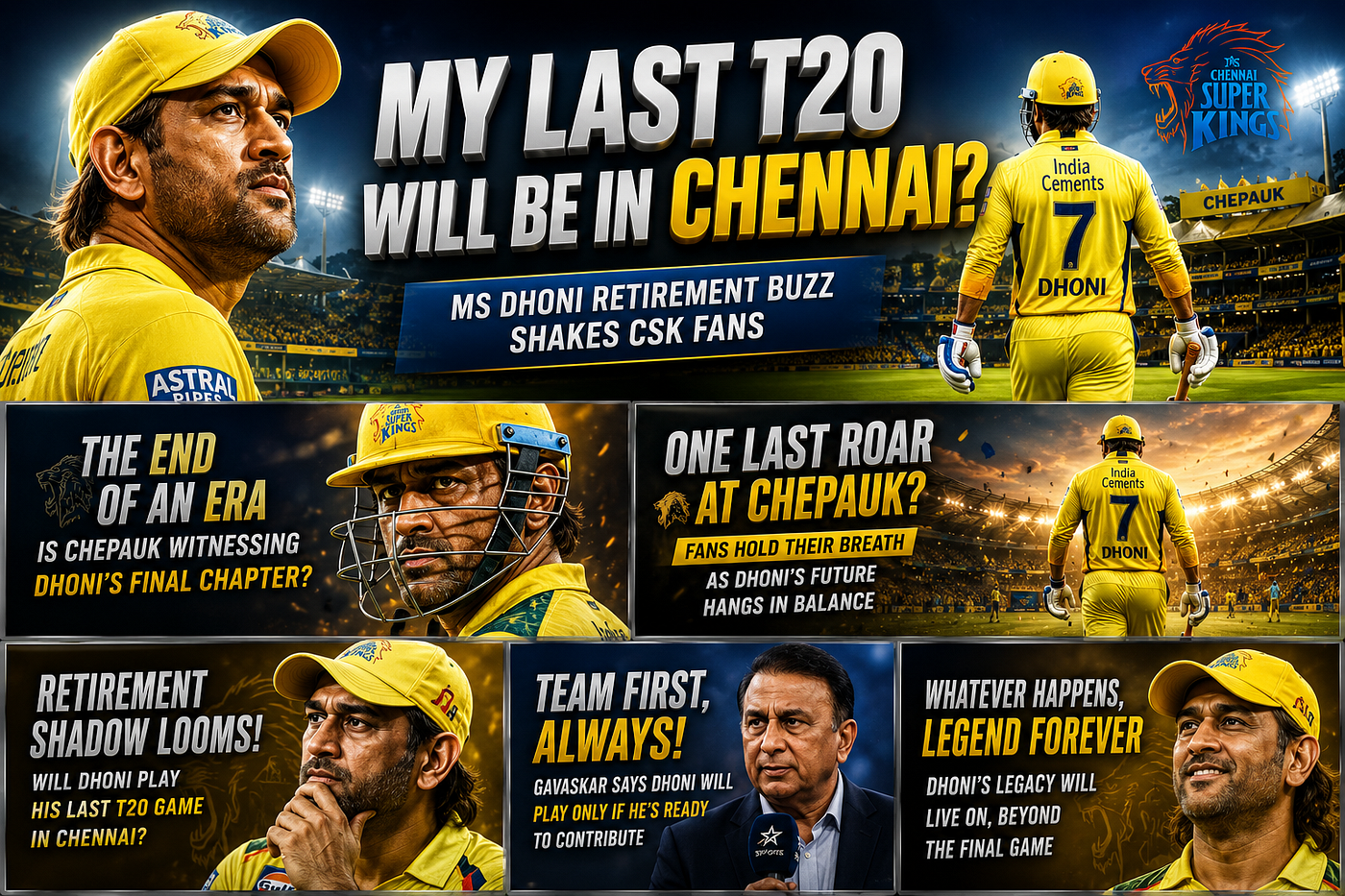 MS Dhoni Retirement Buzz Grows as CSK Fans Brace for Emotional Chepauk Moment