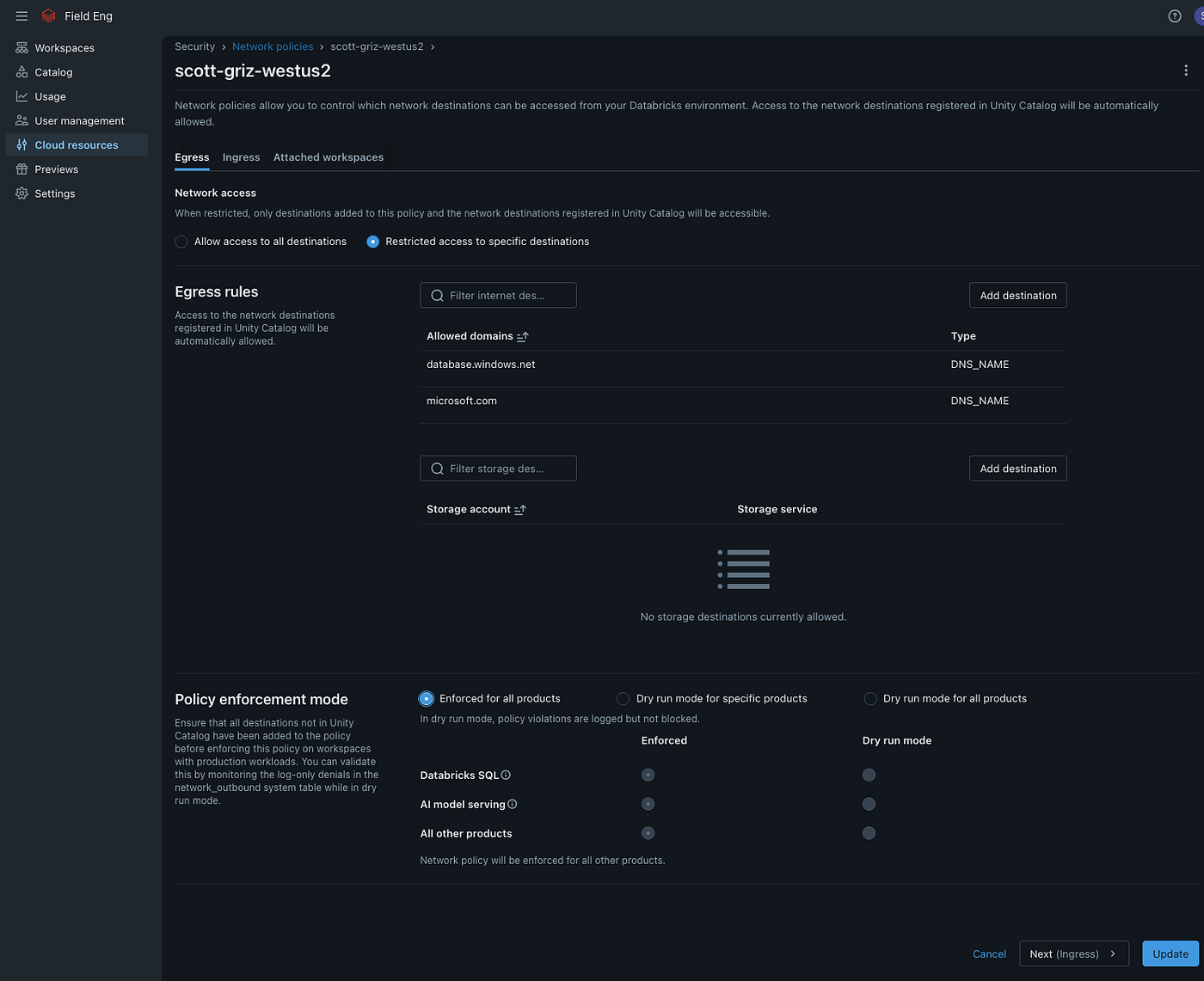 How do I limit internet access but allow developers to install Python  packages on Databricks Serverless? | by Scott Grzybowski | Databricks  Platform SME | Medium