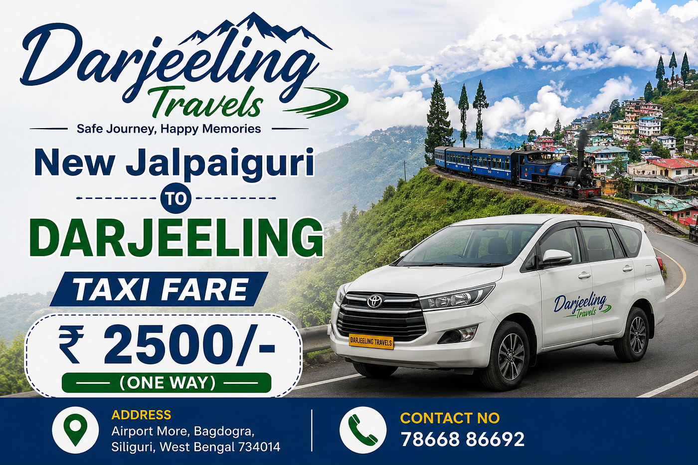 New Jalpaiguri to Darjeeling Taxi Fare — Complete Guide (2026)