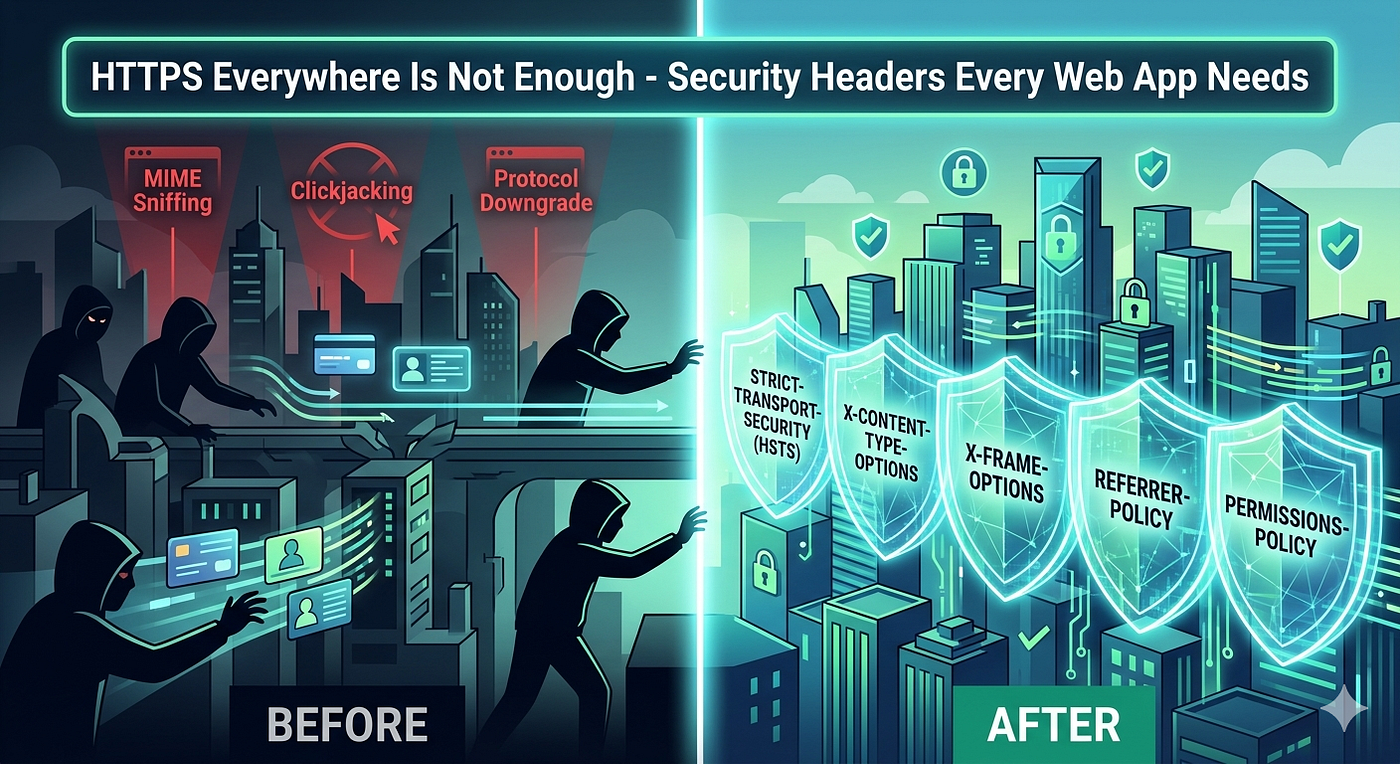 HTTPS Everywhere Is Not Enough — Security Headers Every Web App Needs