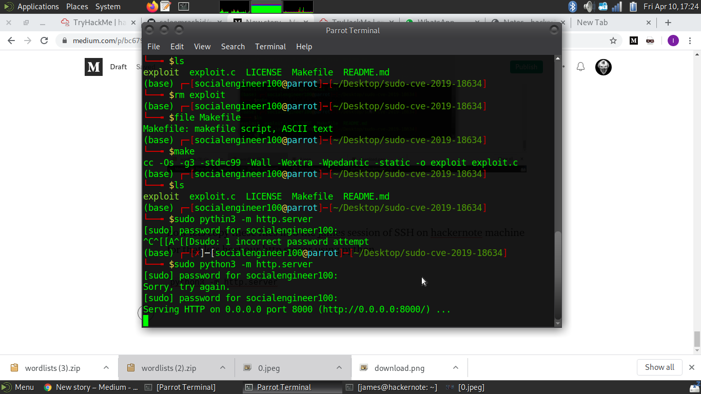 Sudo 1.8.25p: A tale of BufferOverflow in linux(CVE-2019