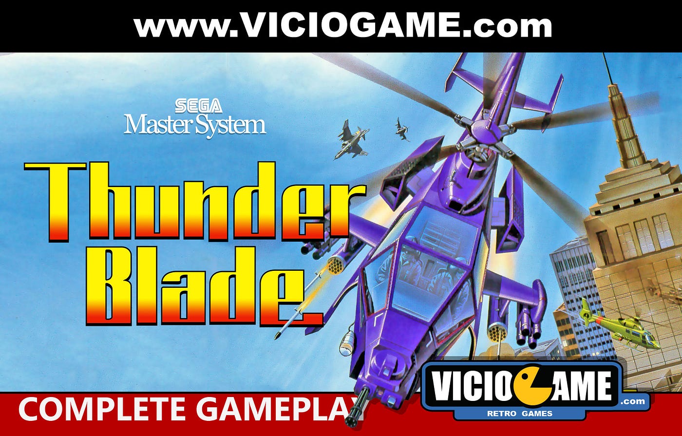 🎮 Thunder Blade (Master System) Complete Gameplay
