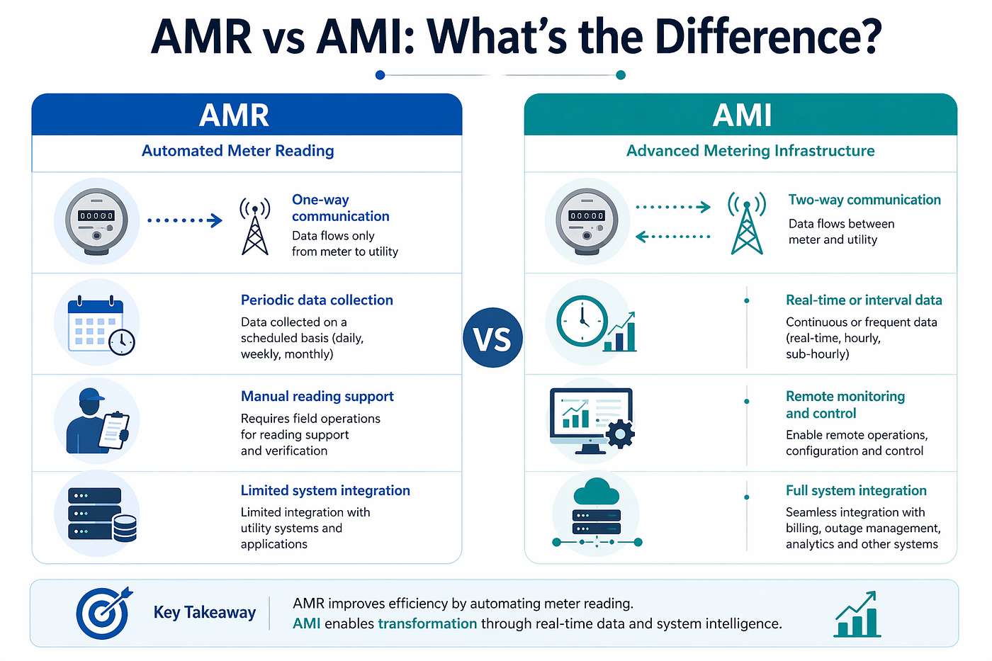 AMR vs AMI: Key Differences, Benefits, and When to Use Each