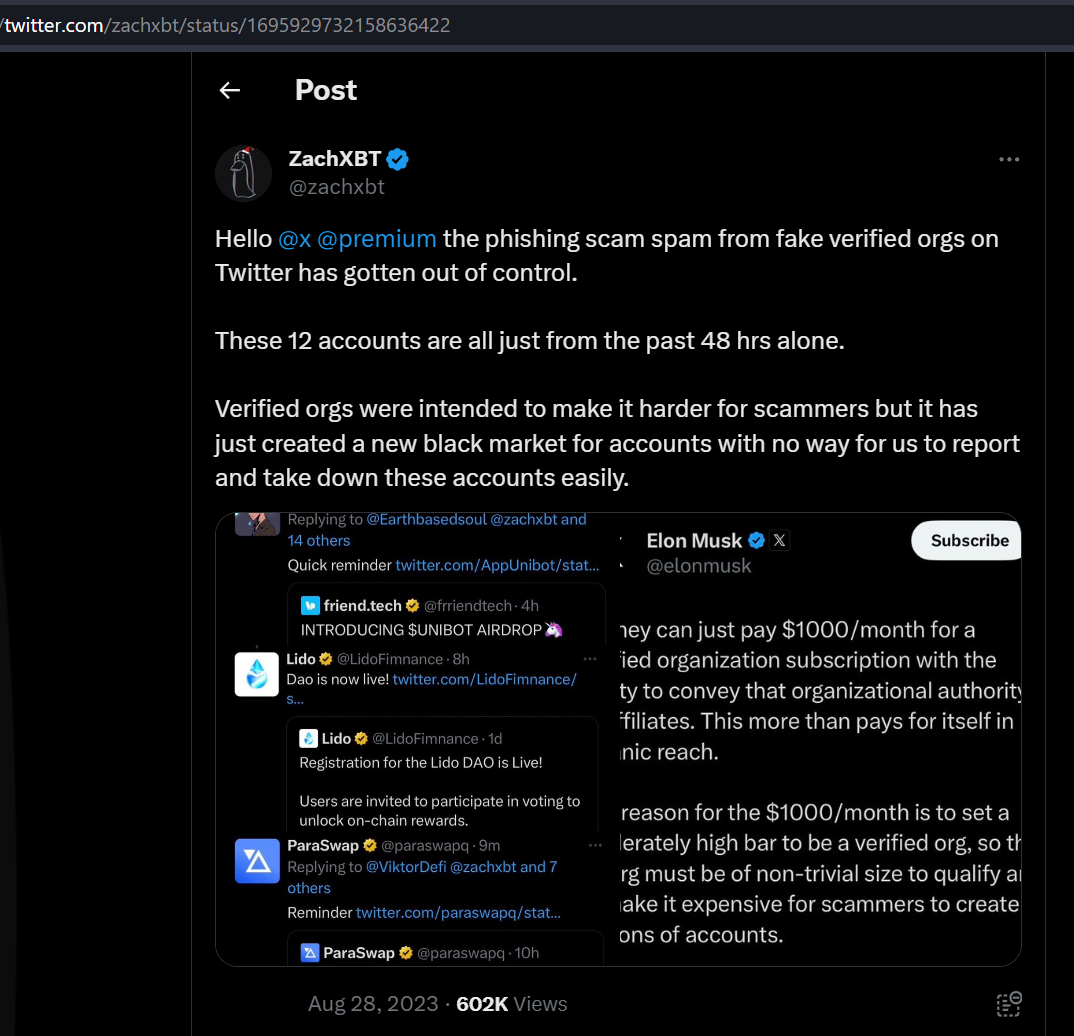 Beware of Twitter/X GOLD verified scams | by Spam reports | Medium