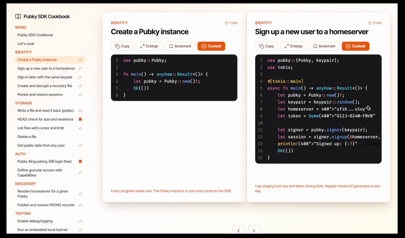 Cooky: A Developer-Friendly Cookbook for Pubky SDK Recipes