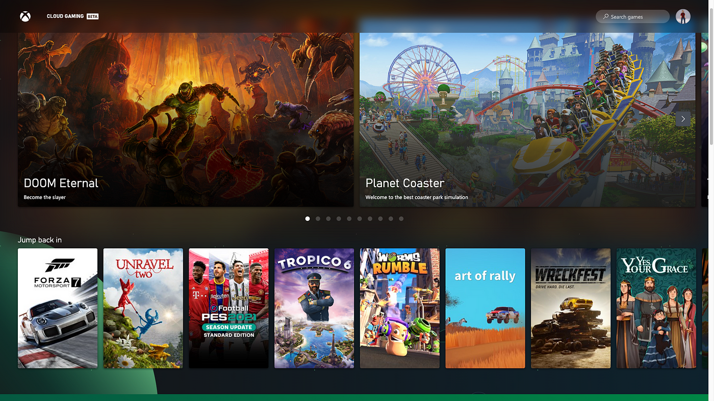 Xbox Cloud Gaming (Beta) on