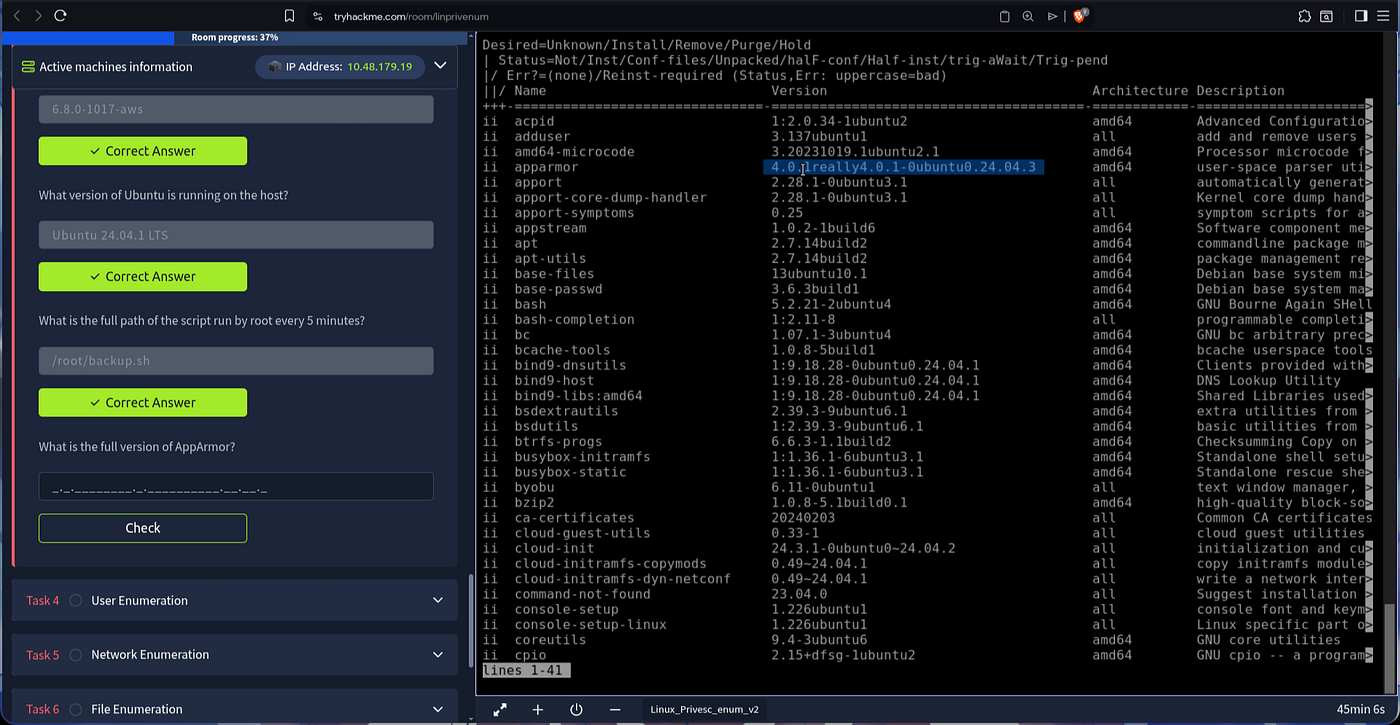 TryHackMe: Linux Privilege Escalation — Enumeration