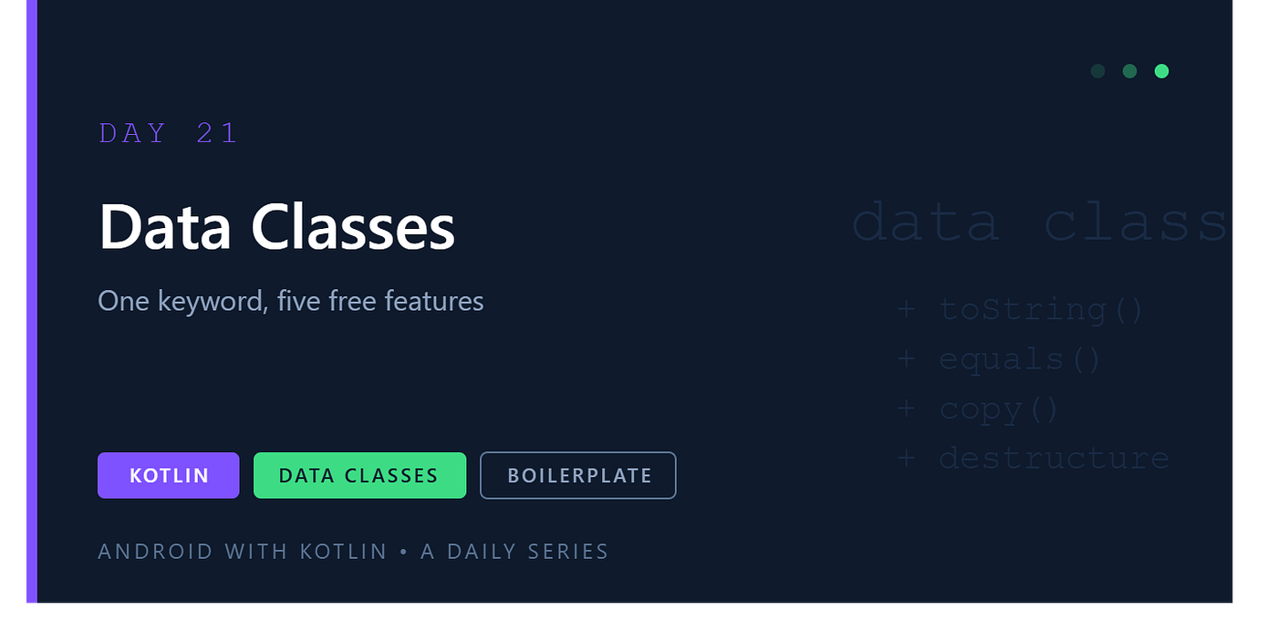 Day 21: Data Classes — One Keyword, Five Free Features