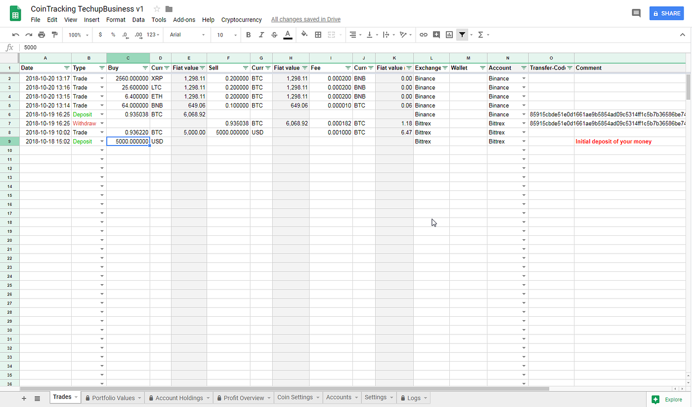 Free Crypto Portfolio Tracker based on Google Sheets | by TechupBusiness |  Medium