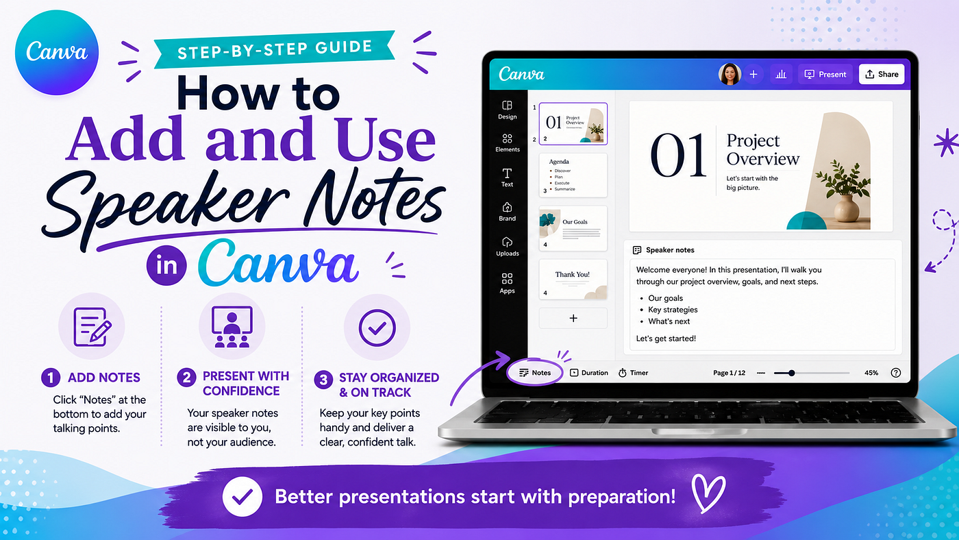 How to Add and Use Speaker Notes in Canva Presentations
