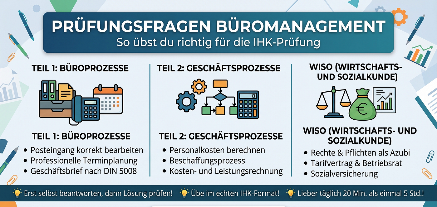 Title: Prüfungsfragen Büromanagement — So übst du richtig für die IHK-Prüfung