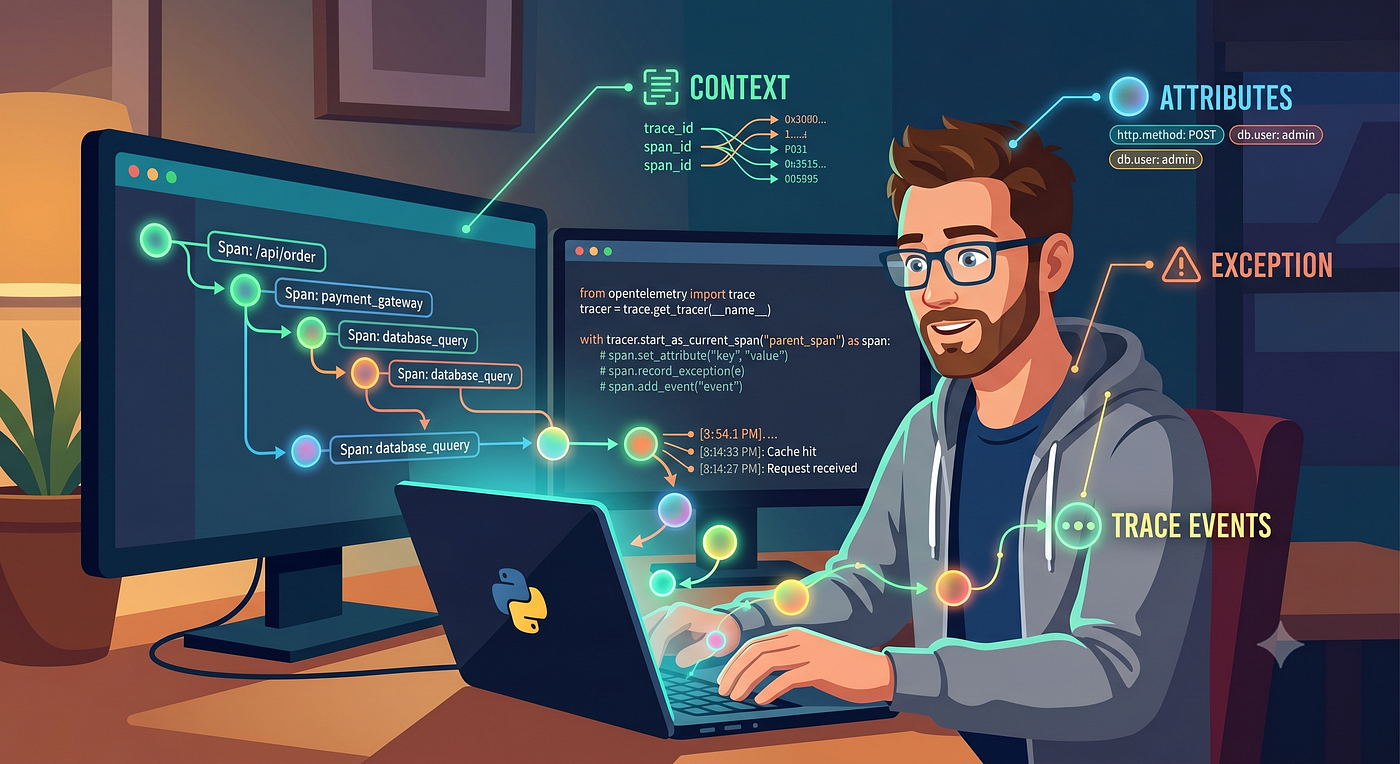 Understanding Opentelemetry Traces with Python