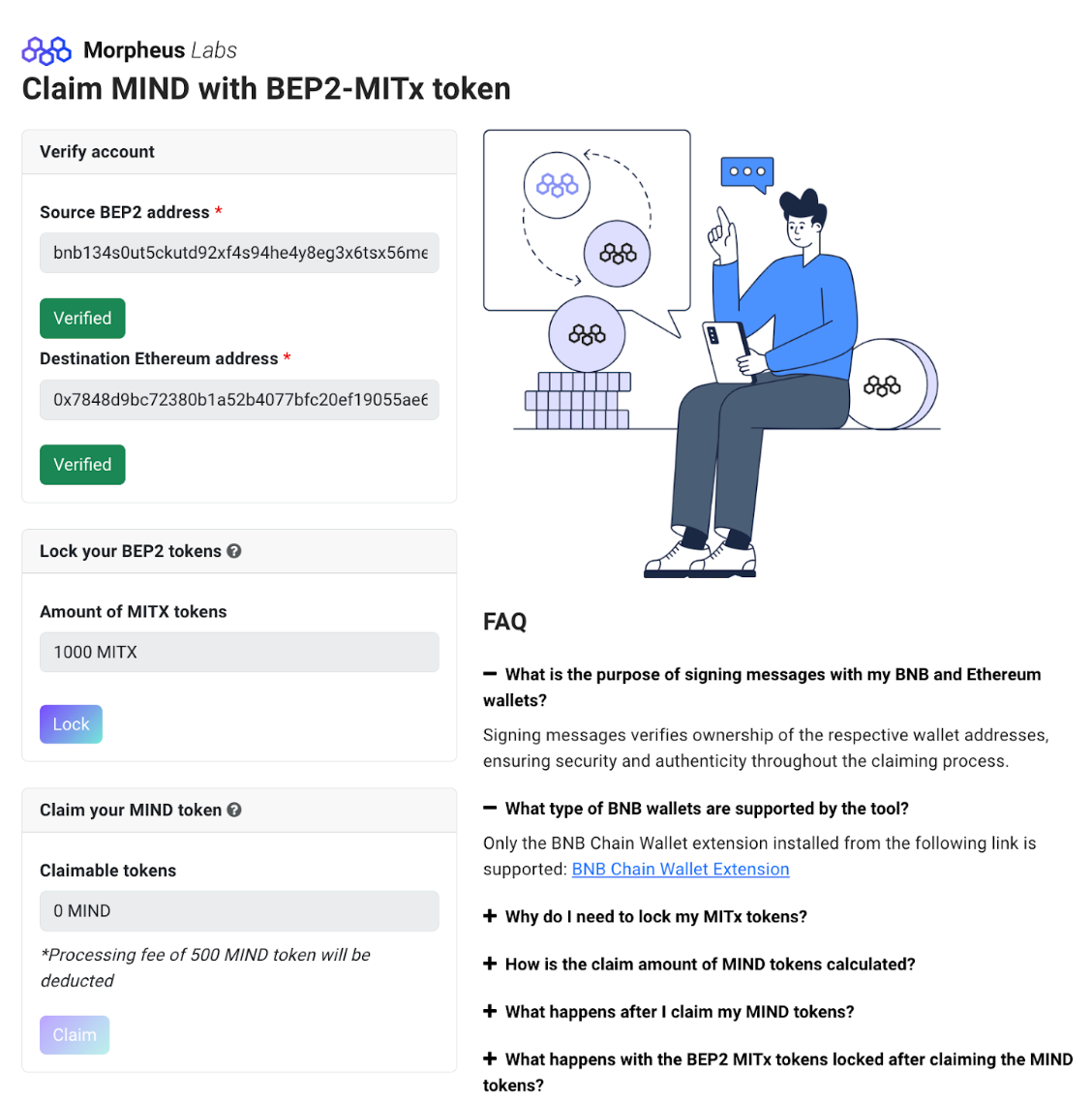 A Step-by-Step Guide to Claiming MIND Tokens with BEP2-MITx Tokens | by  Morpheus Labs | morpheuslabs_io | Medium