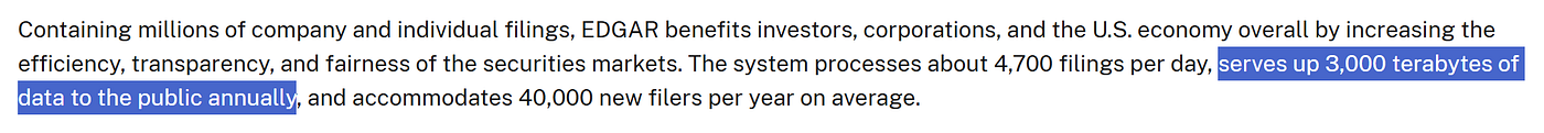 I distributed more data than the SEC did this year