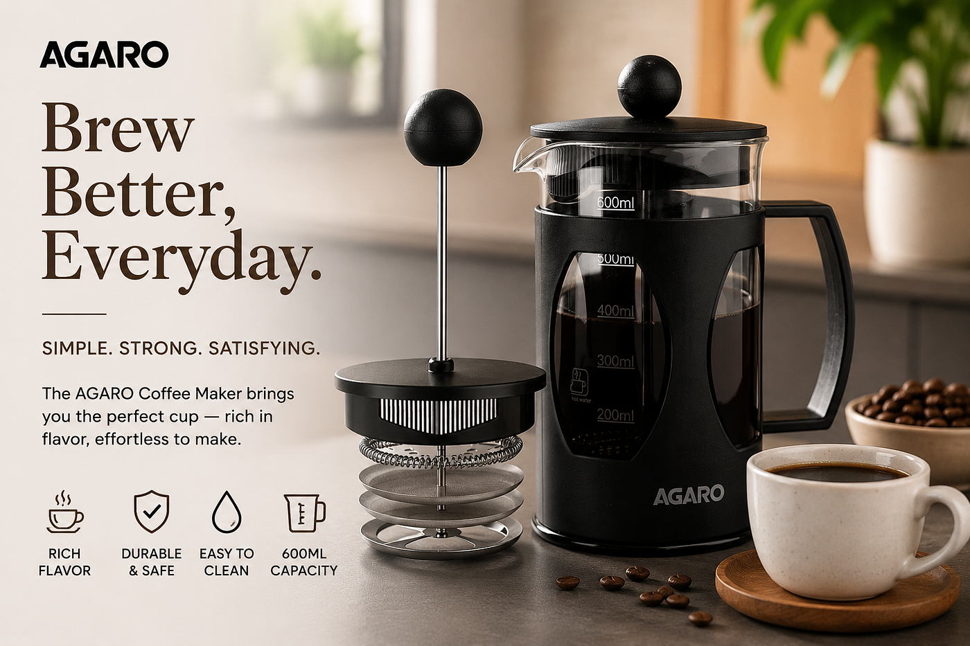 Brew Better Every Morning with the AGARO Coffee Maker