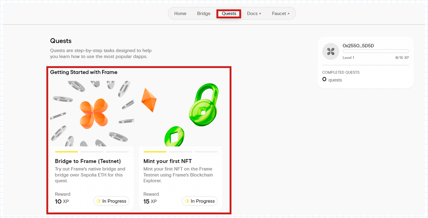 NFT Badge for Free by Completing Test on Frame Testnet V1 — Guide | by  Clarasif - Find a Hidden Gems | Medium