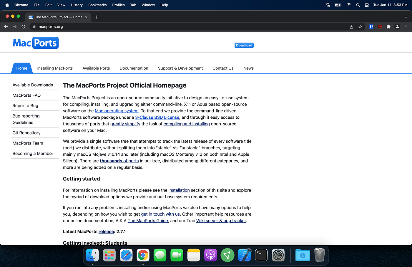 MacPorts homepage
