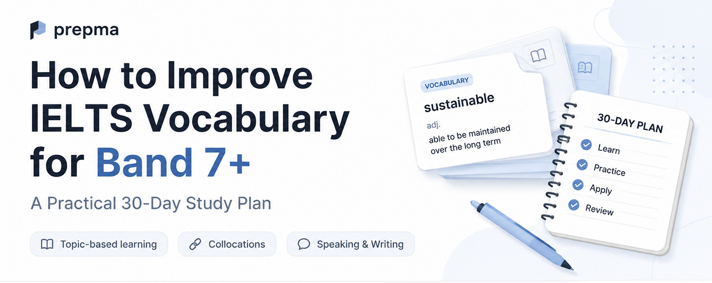 How to Improve IELTS Vocabulary for Band 7+: A Practical 30-Day Study Plan
