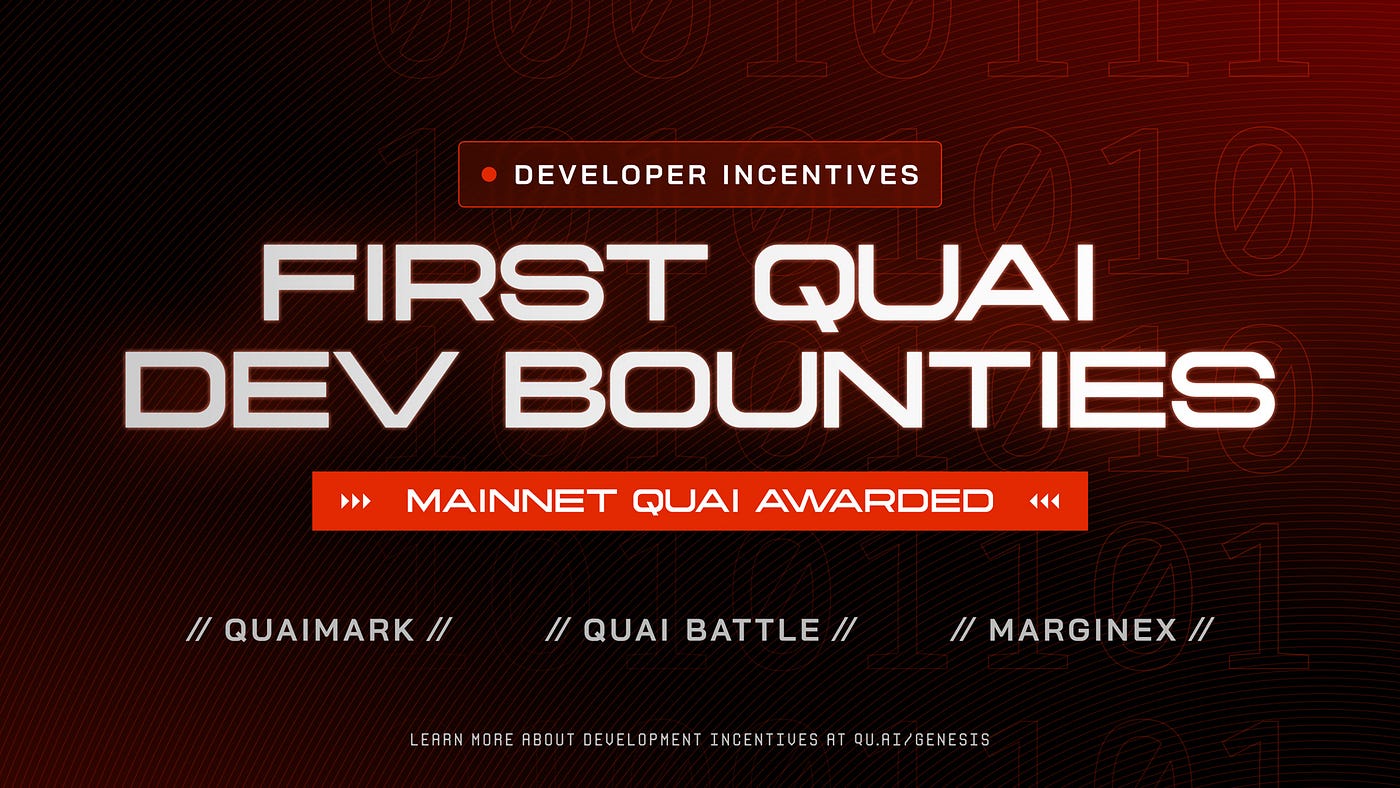 First Quai Developer Bounties Awarded to QuaiMark, QuaiBattle, and MarginEx  | by Quai Network | Quai Network
