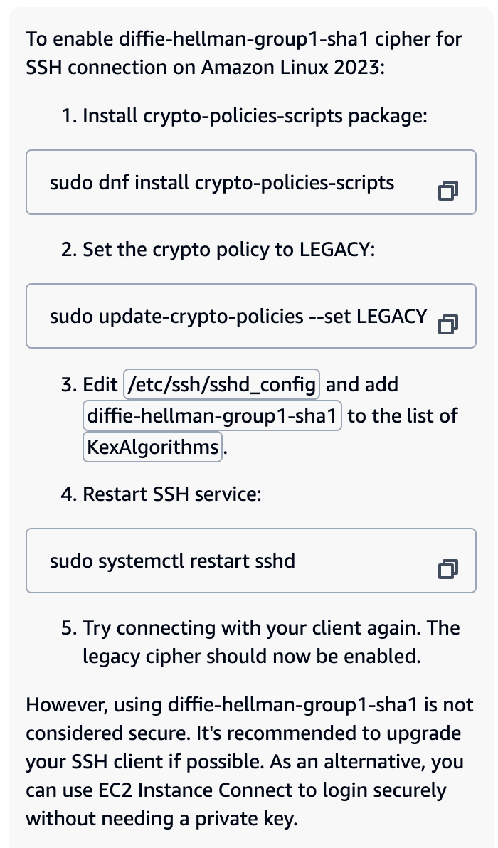 Configuring SSH to Protect Against the Terrapin Attack on AWS EC2 Amazon  Linux Instances | by Teri Radichel | Cloud Security | Medium