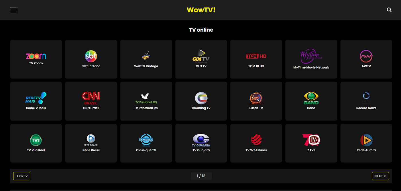 WowTV! um site de tv online