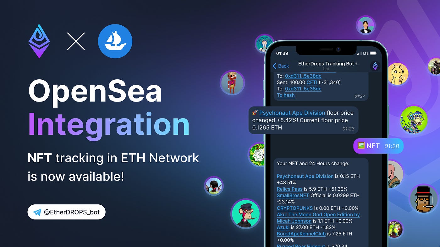 Track NFT floor price on OpenSea with EtherDrops! | by 0xCheck | Medium