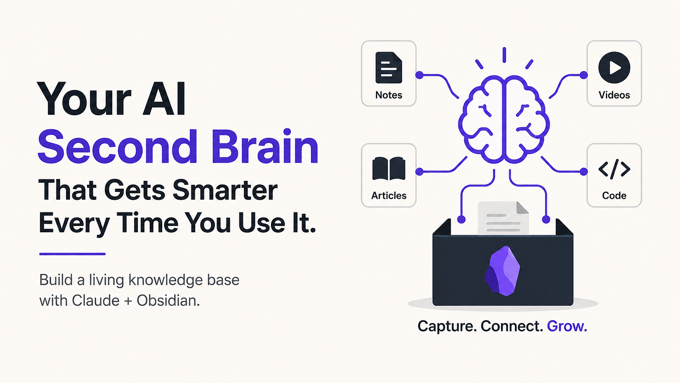 Build a self-improving AI second brain with Claude and Obsidian that automatically organizes, connects, and grows your knowledge. Image generated with ChatGPT.