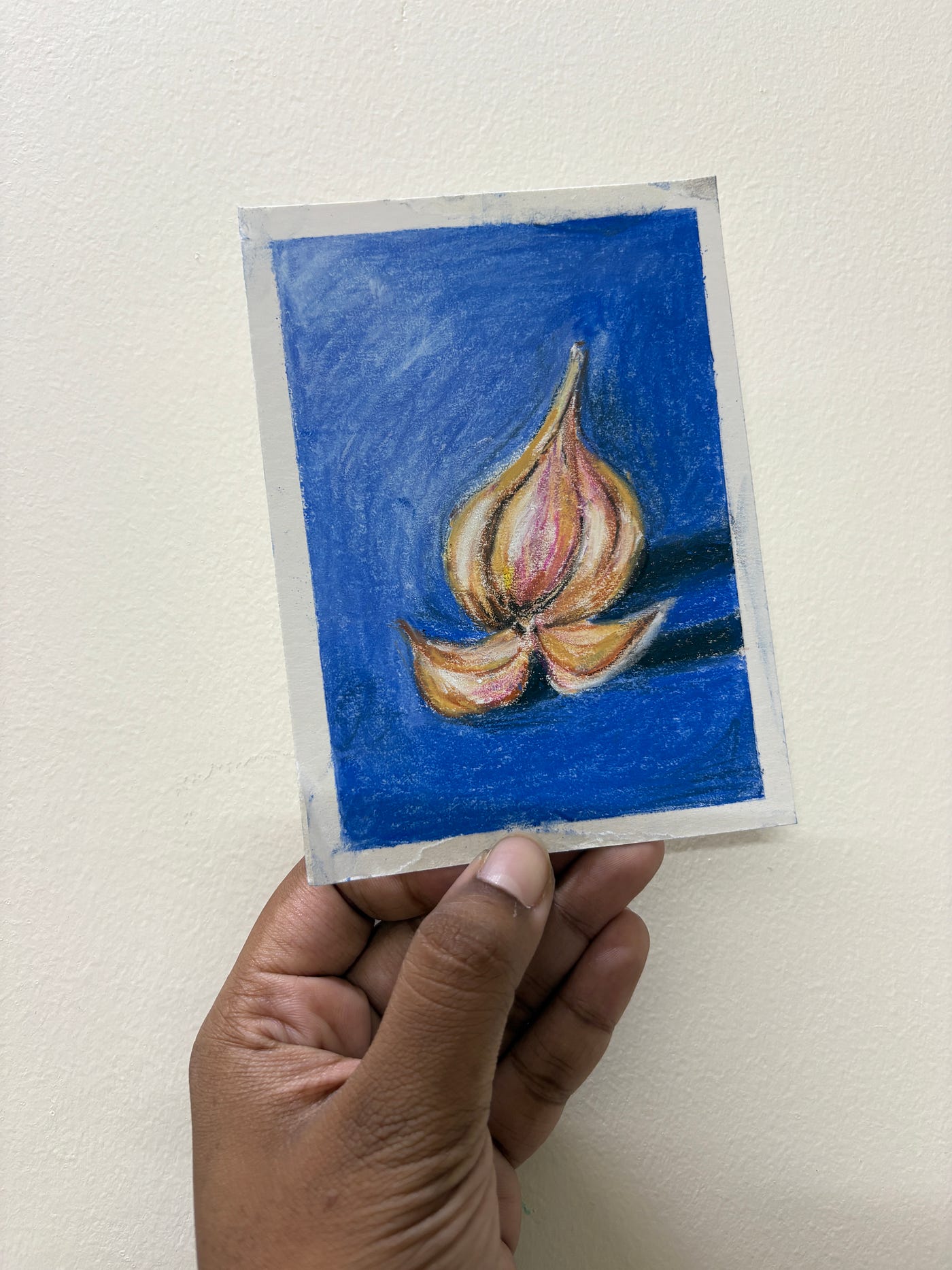 Easy soft pastel art ideas for beginners: Garlic