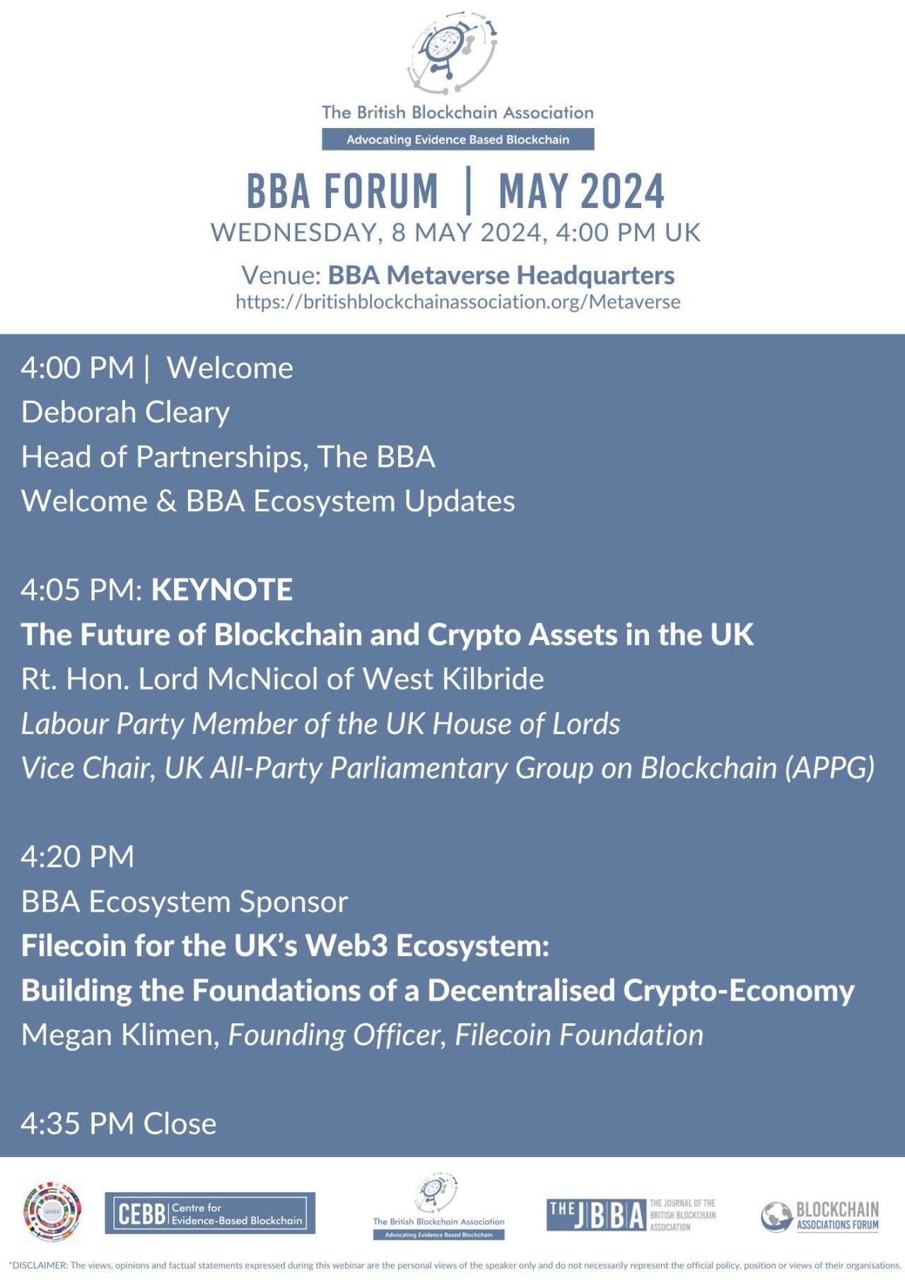 BBA Forum May 2024 - The British Blockchain Association (The BBA) - Medium