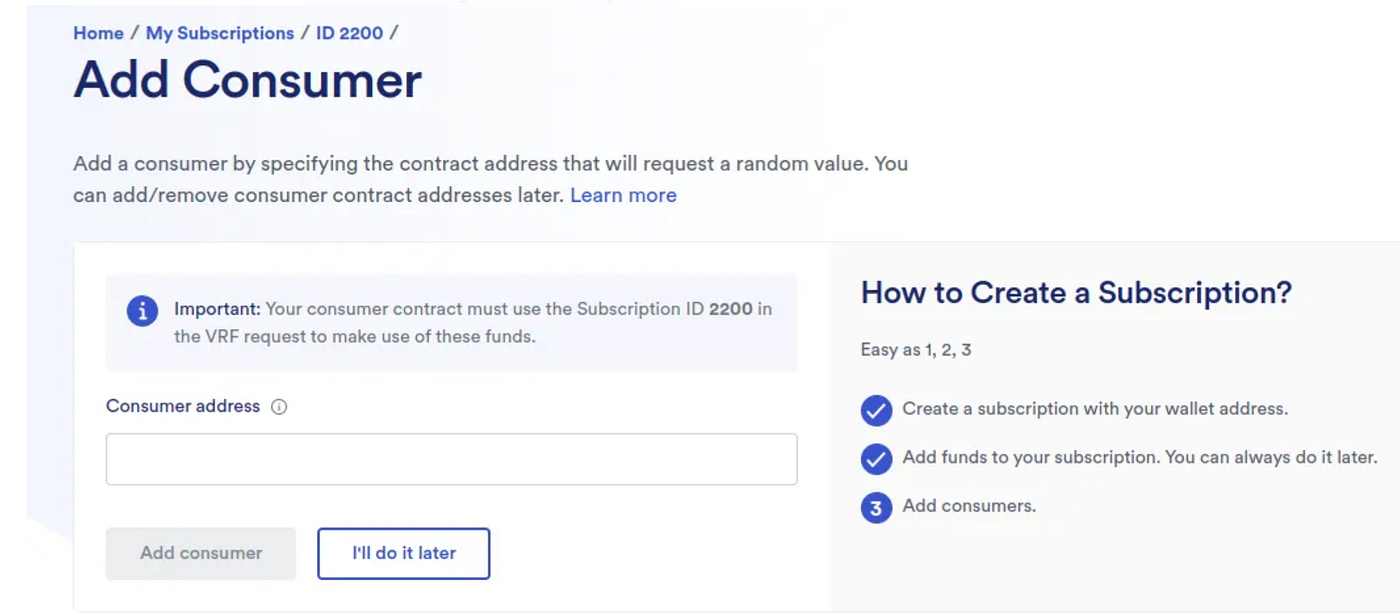 Random Number Generation Using Chainlink VRF V2 | by NOK Lab | CoinsBench
