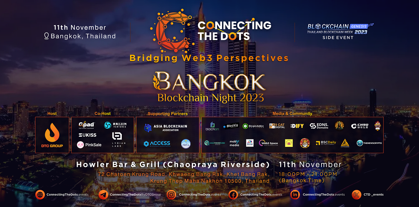 Connecting the Dots — Bridging Web3 Perspectives, “Bangkok Blockchain Night  2023” by DTC Group | by CRYPTO MINERS | Medium