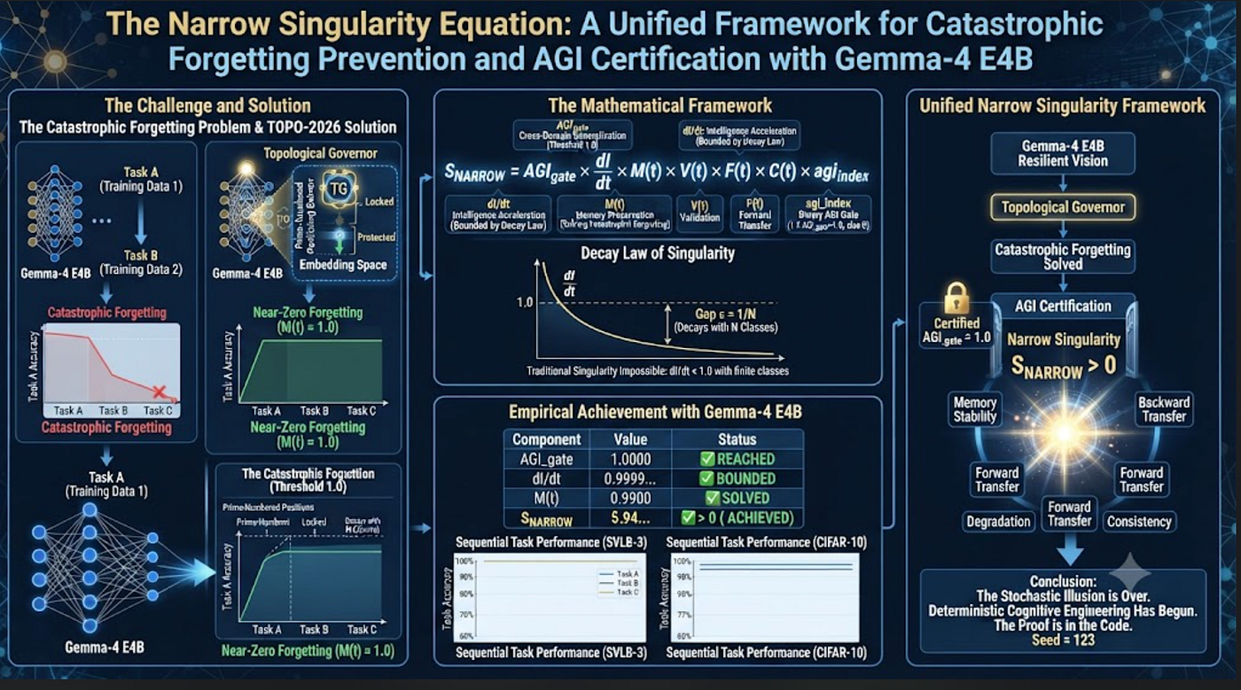 The Narrow Singularity Equation: A Unified Framework for Catastrophic Forgetting Prevention and AGI…